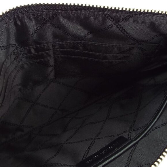 MICHAEL Michael Kors Jet Set Optic White Black Large Zip Pouch Wristlet Clutch - Picture 11 of 13